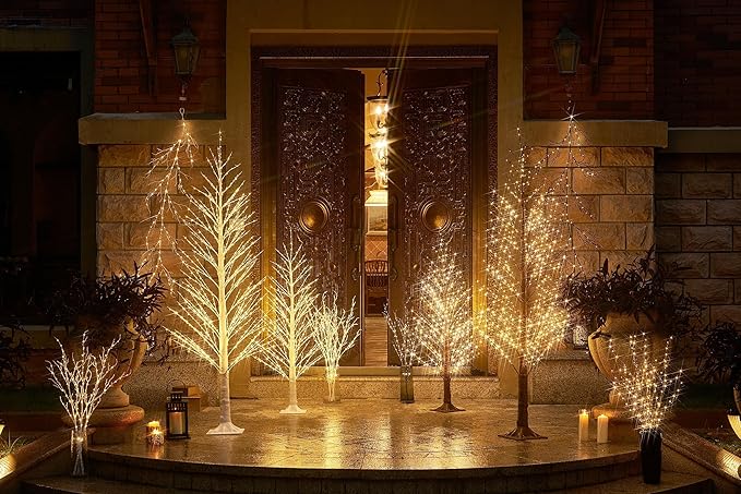Birchlitland LED Alpine Trees 6FT 810L Warm White Fairy Lights, Lighted Trees for Indoor Outdoor Home Thanksgiving Christmas Holiday Decoration