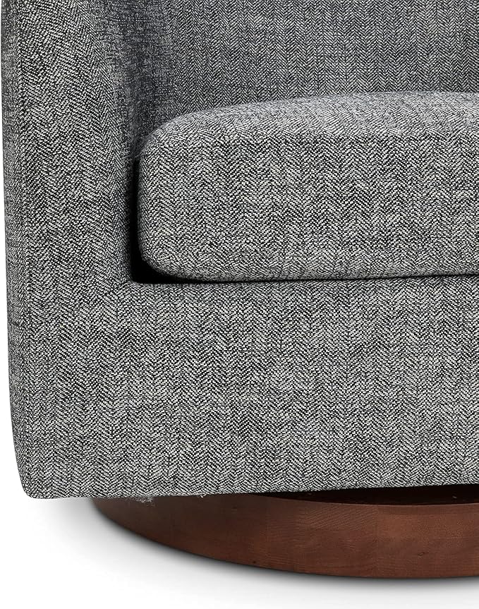CHITA Swivel Accent Chair, FSC Certified Upholstered Fabric Barrel Chair for Living Room, Fully Assembled, Dark Grey