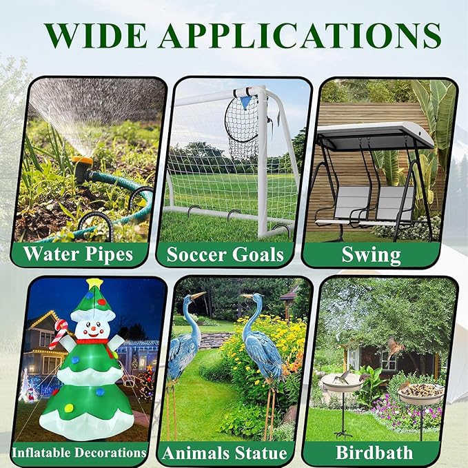 16 Inch Rebar Stakes J Hook 26 Pack Ground Stakes Heavy Duty Tent Stakes with Chisel Point End Chain Link Fence Stakes Galvanized Steel Ground Anchors Metal Spikes Black Coated