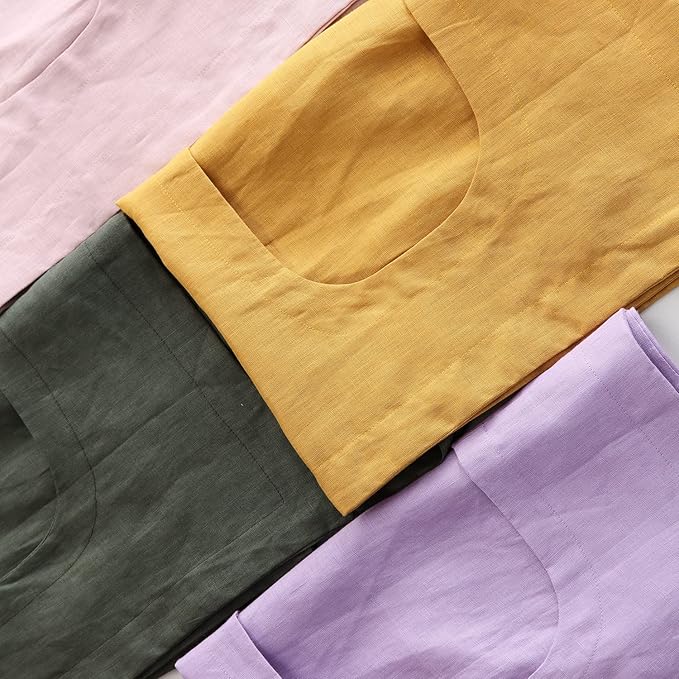 Amazhiyu 100% Linen Door Hanging Laundry Hamper Bag, 19x27 Inches Red