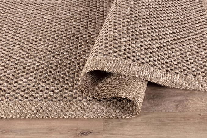 CAMILSON Indoor and Outdoor Runner Rug Natural Sisal Boho Woven Design Easy-Cleaning Non Shedding Fiber Living Room Bedroom Garden Patio and Kitchen Washable Outside Carpet Alfombras (2x7)