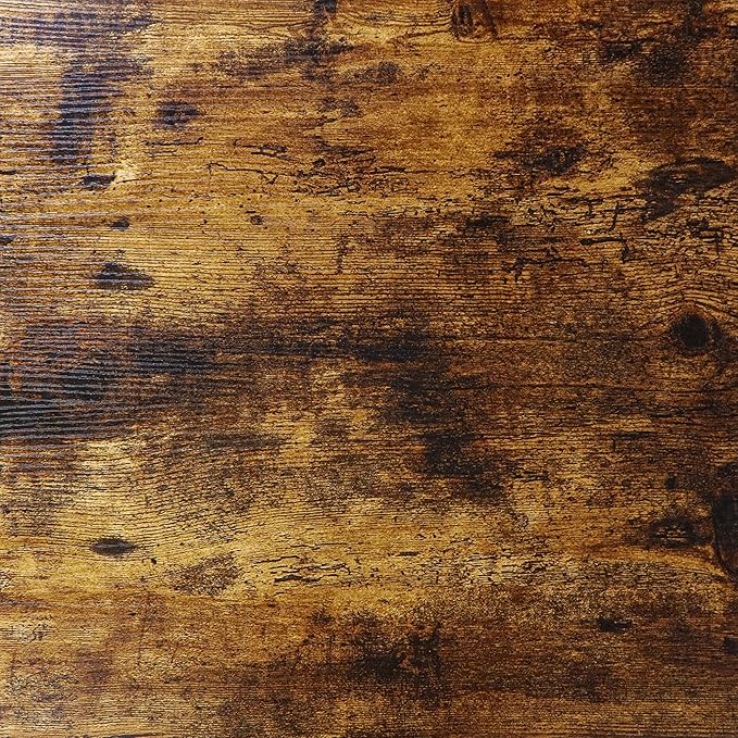 End Table Large Side Table for Living Room, Rustic Farmhouse End Tables with 2-Tier Storage, Square Nightstand Bedside Table X-Design Metal Frame, Brown (Wind, Brown)