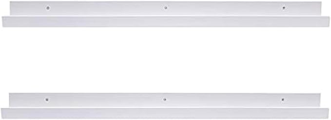 AZSKY Floating Picture Shelves Denver Modern Wall Mount – Long Narrow Picture Ledge - 36 Inch Set of 2 Mounting Hardware Included Pine