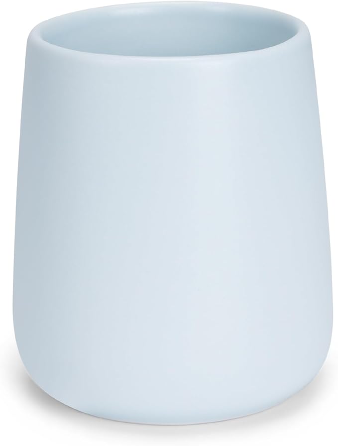Bathroom Tumbler Cup Ceramic 13.5oz Reusable Toothbrush Cup 400ml,Toothbrush Holder Adequate for Your Bathroom (Blue)