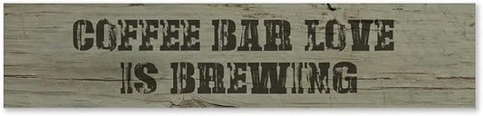 Generic Funny Wood Sign Coffee Bar Love is Brewing Rustic Wooden Hanging Sign Home Farmhouse Kitchen Wall Decoration 16 x 4 Inch