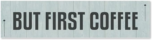 Generic Funny Wood Sign But First Coffee Rustic Wooden Hanging Sign Home Farmhouse Kitchen Wall Decoration 16 x 6 Inch