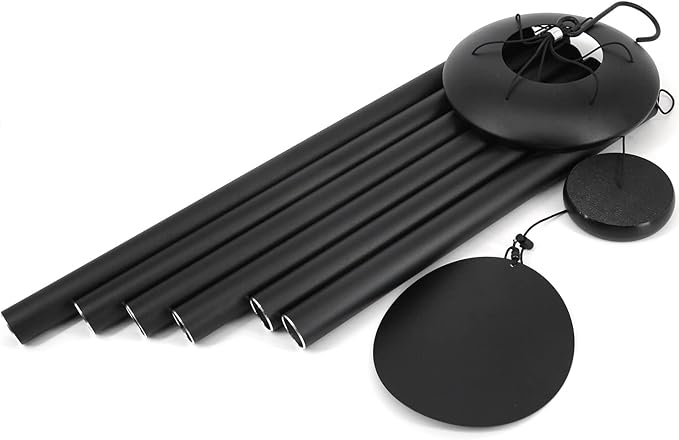 ASTARIN 45 in Memorial Wind Chimes Large with 6 Heavy Tubes, Large Deep Tone Wind Chimes Outdoor for Garden Hanging Décor,Sympathy Gifts. Black