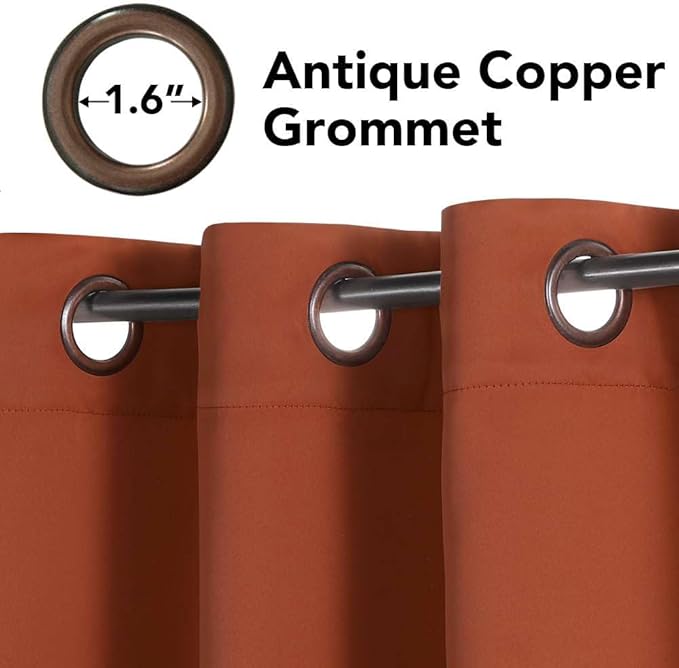 H.VERSAILTEX Thermal Insulated Blackout Shades Formaldehyde-Free Kids Room Curtains,Grommet Top,52 by 63 - Inch - Orange - Set of 2 Panels