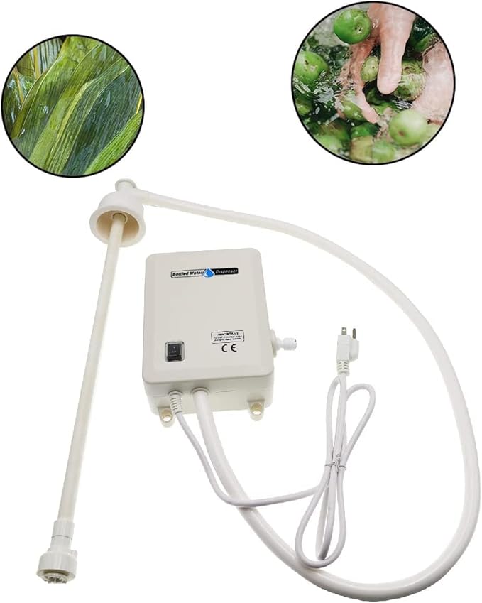 Bottle Water Dispenser Pump System Self-Priming 110V AC US Plug Drinking Water Pump Single Tube Food Grade Suitable for Coffee/Tea Maker, Water Dispenser, Refrigerator, Ice Maker