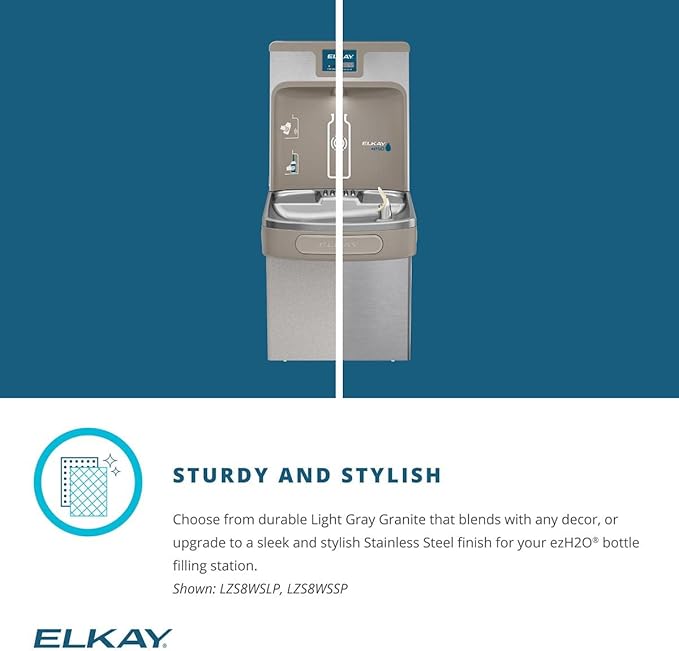 Elkay LZS8WSSP Enhanced Bottle Filler & Single ADA Cooler Refrigerated Stainless High Capacity Lead Drop Down Wrapper