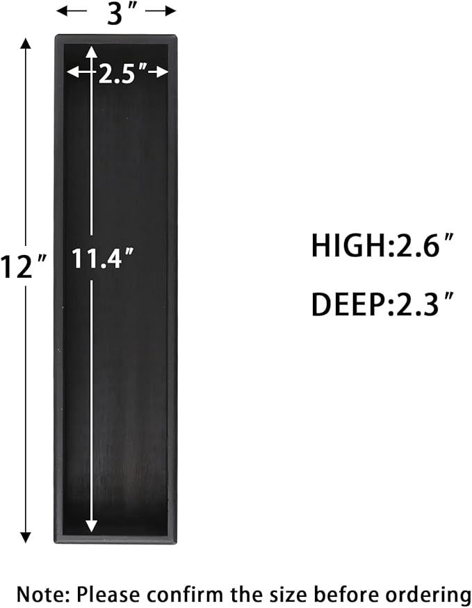 Bamboo Drawer Organizer - Kitchen Utensil Organizer Silverware Tray Cutlery Holder，Office Desk Supplies and Accessories,12 * 3 * 2.6inch,Black