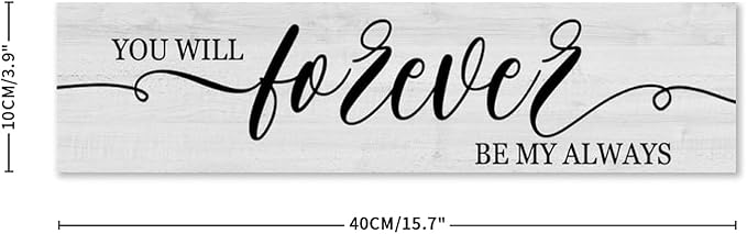 Generic Funny Wood Sign You Will Forever Be My Always Everywhere Rustic Wooden Hanging Sign Home Farmhouse Kitchen Wall Decor 16 x 4 Inch