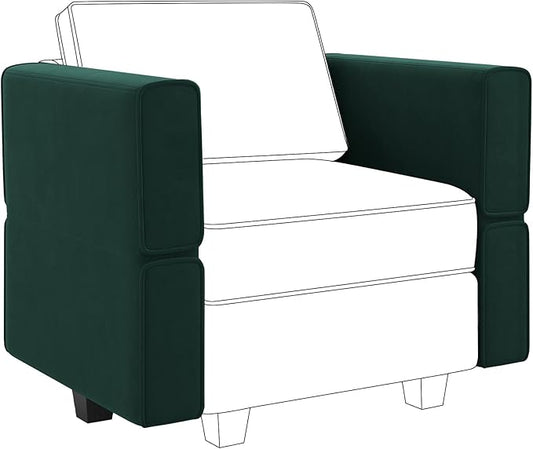 Belffin Modular Sofa Armrest Backrest Module for Modular Sectional Sofa Couch Side Armrest, Backrest Velvet Green