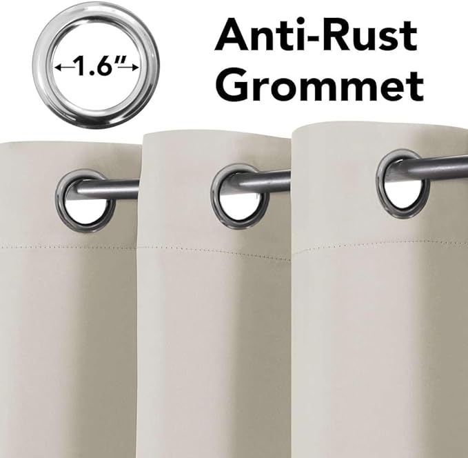 H.VERSAILTEX Blackout Curtains for Bedroom Thermal Insulated Room Darkening Living Room Curtains 84 Inch Long Grommet Privacy Protection Window Curtain Panels/Drapes for Nursery, 2 Panels, Fog