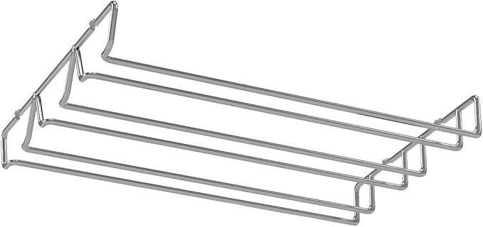 DecoBros Under Cabinet Wine Glass Stemware Rack Holder, Chrome