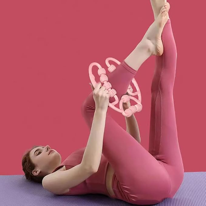 10 Roller Circular Leg Massager with Bonus Massage Stick – Manual Back & Leg Rollers, Relajador de Piernas Set, Circular Leg Clamp Roller for Neck, Arms & Legs (Green)