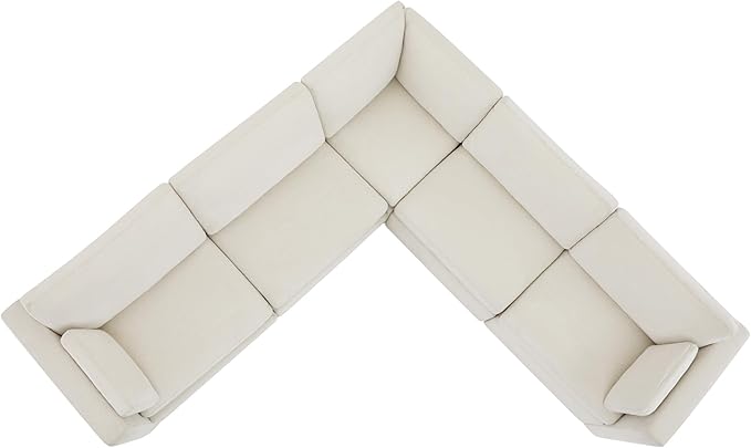 CHITA Oversized Corner Modular Sectional Fabric Sofa Set, FSC Certified Extra Large 5 seat V Shaped Corner Sectional Cloud Couch for Living Room, 106 inch Width,4 Seat and 1 Middle Corner, Linen