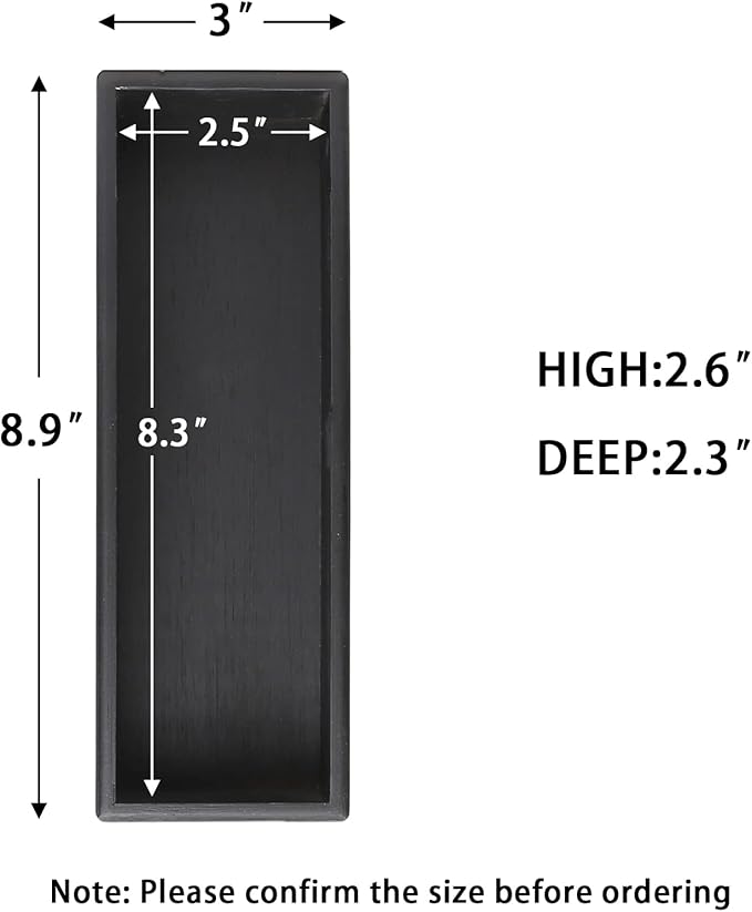 Bamboo Drawer Organizer - Kitchen Utensil Organizer Silverware Tray Cutlery Holder，Office Desk Supplies and Accessories,8.9 * 3 * 2.6inch,Black