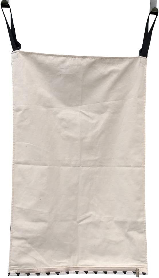 Adjustable Space Saving Door Hanging Laundry Hamper Bag with Stainless Steel Hooks