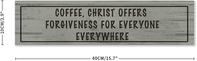 Generic Wood Sign Coffee Offers Forgiveness for Everyone Everywhere Rustic Wooden Hanging Sign Home Farmhouse Kitchen Wall Decor 16 x 4 Inch