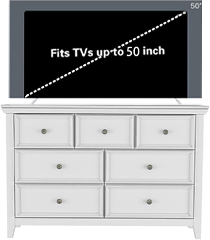 BLANKSPACE White 7 Drawer Dresser, Modern Dresser for Bedroom, Wood Drawer Organizer with Metal Knobs, Large Capacity Wood Cabinet for Bedroom