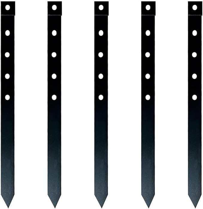 60Pcs Metal Garden Landscape Edging Stakes,Black, 10inch anchoring Stakes Landscape Anchoring Spikes for Terrace Board, Grass Barrier, Landscape Edging Coil, Garden Liner, Bender Board
