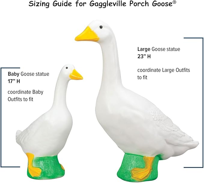 Fox Valley Traders Gaggleville Porch Goose Large White Goose Statue – Charming 23" Outdoor Decorative Figurine for Garden, Patio, or Entryway Accent