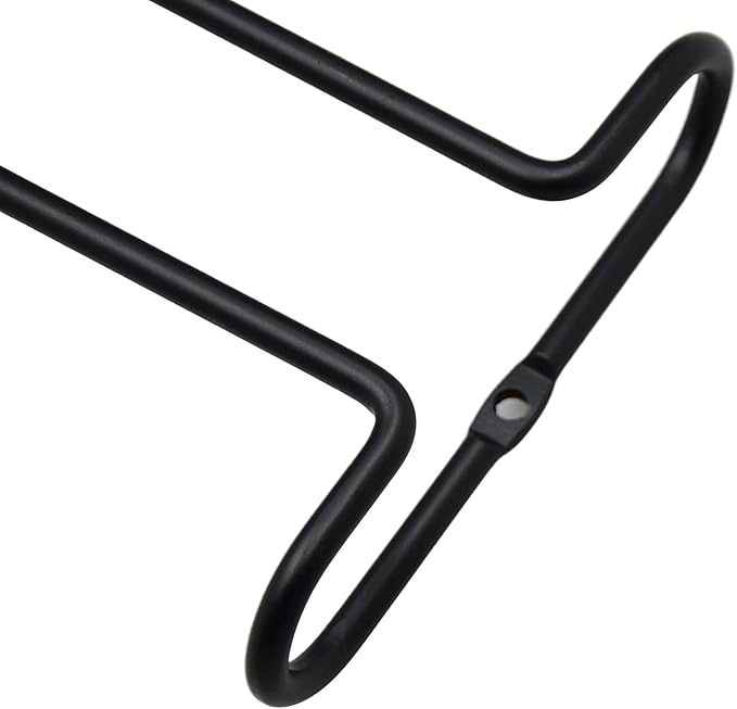 10 Inch Wine Glass Rack Under Cabinet Shelf Stemware Storage Hanging Hanger Organizer Glasses Holder with Drying Under Counter Metal for Kitchen and Bar Set of 4 Black