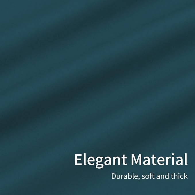 Easy-Going Blackout Curtains for Bedroom, Solid Thermal Insulated Grommet and Noise Reduction Window Drapes, Room Darkening Curtains for Living Room, 2 Panels(46x63 in, Peacock Blue)