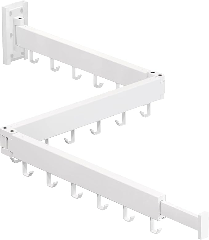 Clothes Drying Rack Wall Mounted,Drying Rack Clothing,Laundry Drying Rack Wall Mount,Collapsible Drying Racks for Laundry,Retractable,Foldable,Clothes Hanger Rack,Clothes Dryer Rack,White Color
