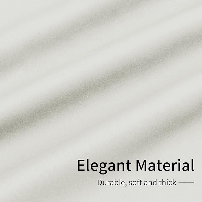 Easy-Going Blackout Curtains for Bedroom, Solid Thermal Insulated Grommet and Noise Reduction Window Drapes, Room Darkening Curtains for Living Room, 2 Panels (34x54 in, Ivory)