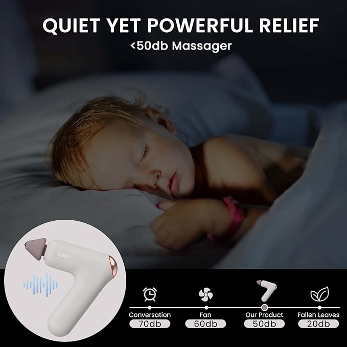 Breo Lucky 7 Massage Gun with Heat, Deep Tissue Muscle Massager, Stimulator, Body Relaxation, Low Noise for Recovery, Sports