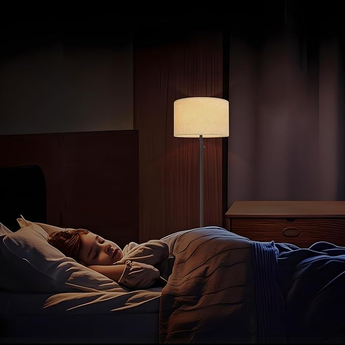 Floor Lamp for Living Room,Dimmable Gold Floor Lamp,Modern Standing Lamp with Marble Base,Tall Standing Lamp for Bedroom, Reading,Office & Kids' Room,LED Bulb Included(Brown)