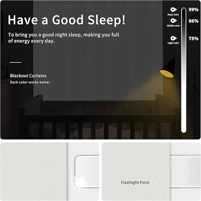 Easy-Going Blackout Curtains for Bedroom, Solid Thermal Insulated Grommet and Noise Reduction Window Drapes, Room Darkening Curtains for Living Room, 2 Panels (34x45 in, Ivory)