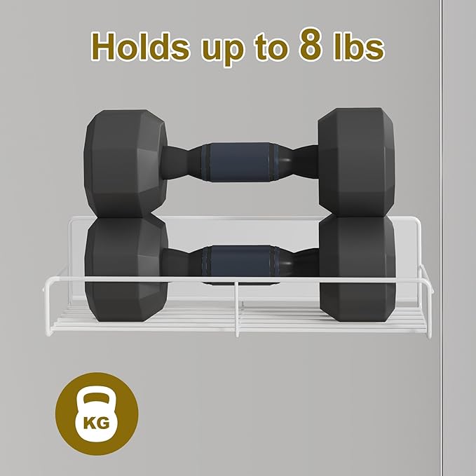 4 Pack Magnetic Spice Rack Organizer, Space Saver for Refrigerator and Microwave Oven, Metal Fridge Shelf, White