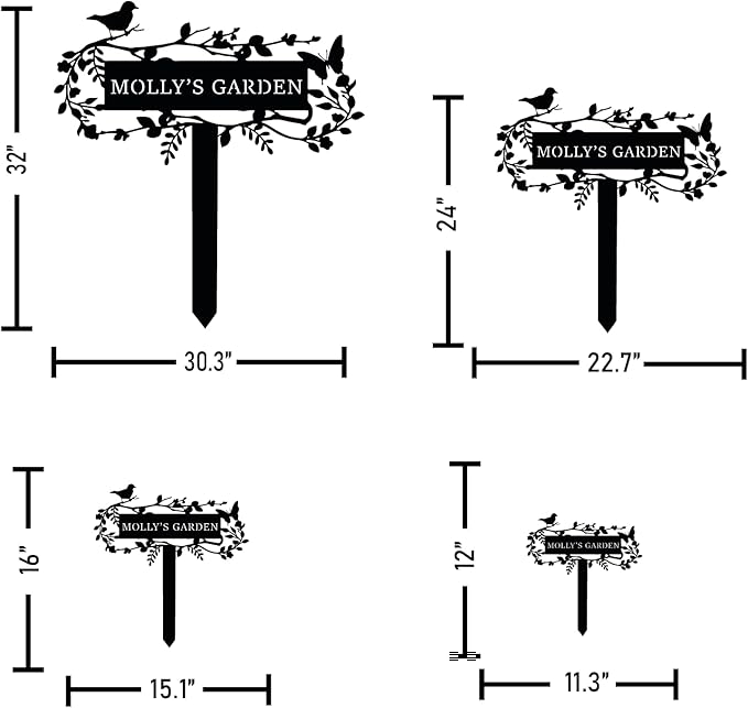 Customized Bird Names Garden Metal Stake Sign, Patio & Lawn Decor