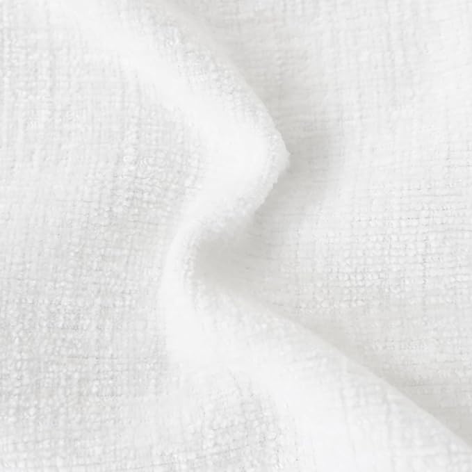 CaliTime Throw Pillow Covers Decorative 20 X 20 Inches Pack of 2 Cozy Chenille Cushion Cases for Couch Sofa Bed Living Room Home True White