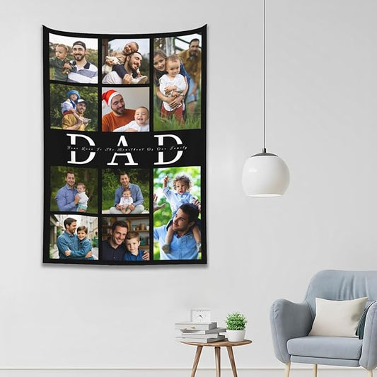 Custom Tapestry For Wall Bedroom Custom Backdrop Personalized Image Text Photo Customized Funny Tapestry Banners And Signs Dad's Day vertical Tapestrys