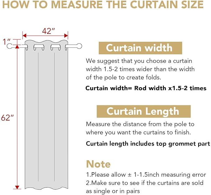 H.VERSAILTEX Blackout Curtains for Bedroom Thermal Insulated Room Darkening Living Room Curtains 63 Inch Long Grommet Privacy Protection Window Curtain Panels/Drapes for Nursery,2 Panels,Ivory/Cream