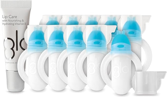 GLO Science Teeth Whitening Gel – 6% Hydrogen Peroxide – Clinically Proven, Fast & Safe for Sensitive Teeth – Includes 10 Gel Vials & 1 Lip Care