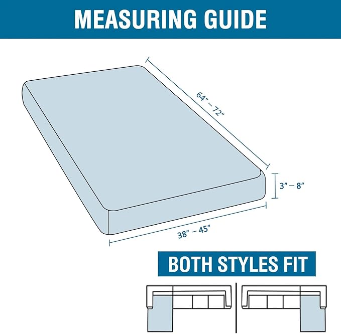 H.VERSAILTEX Super Stretch Individual Chaise Cover Sectional Couch Covers for L Shaped Sofa Both Left/Right Featuring Thick Jacquard Textured Twill Fabric (1 Piece Chaise Cover Large, Island Fossi)