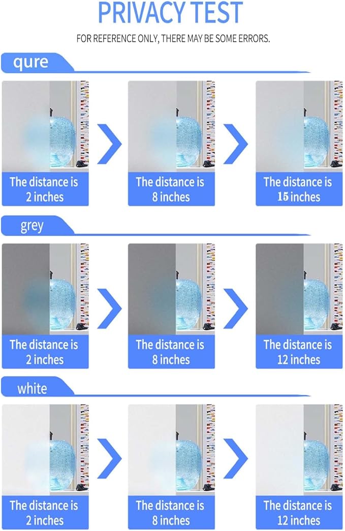 Frosted Glass Window Privacy Film Decorative, Bathroom Privacy Film for Glass Windows Cover, Static Cling, Removable, Reusable, Anti-UV, Anti-Glare, Heat Blocking,（Pure,17.5X196.9Inch）