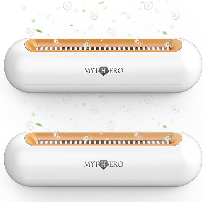 Chemical-Free Shoe Deodorizer for Sneaker, Boot, All Footwear, Rechargeable & Long-Lasting Shoe Freshener 2-Pack, Ozone Technology Shoe Odor Elimination, Durable Shoe Smell Remover