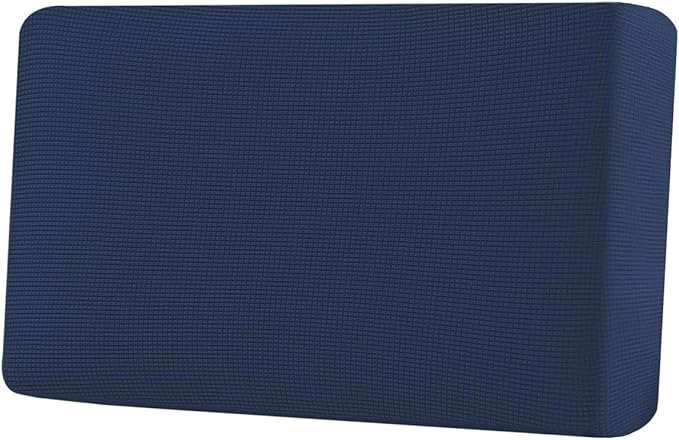 H.VERSAILTEX Super Stretch Individual Seat Cushion Covers Sofa Covers Couch Cushion Covers Slipcover Sets Thick Jacquard Textured Twill Fabric (1 Piece Loveseat Cushion Cover, Navy)