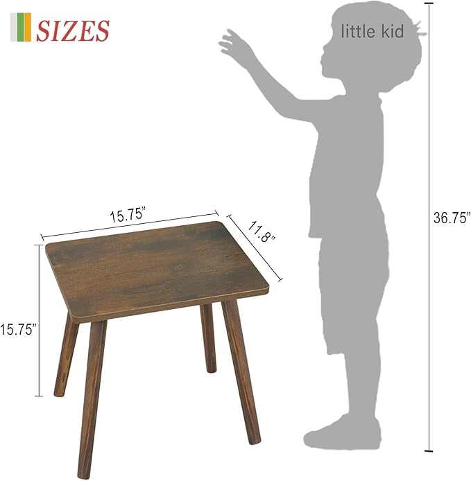 AWASEN Side Table, Small Wood End Table Living Room, Mini Bed Side Table Modern Accent Nightstand with Solid Wood for Bedroom Office Small Spaces, Rustic Brown