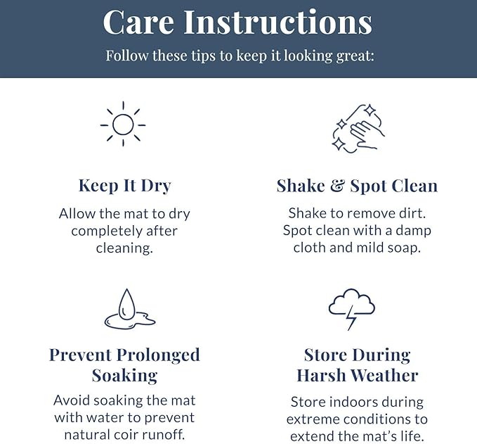 Barnyard Designs Natural Coco Coir Heavy Duty Backing Doormat - Large Cute Non-Slip Front Door Welcome Mat for Outside Entrance or Porch Entry, Brown (17x30, Home Sweet Home)