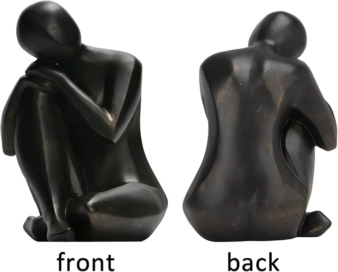 Guichifun Thinker Statue Resin Abstract Sculpture - Collectible Woman Figurine Art Home Office Bookshelf Decorative Objects Desktop Black Decor for Men&Women 5.25 X 6.25 X 8.5 Inch