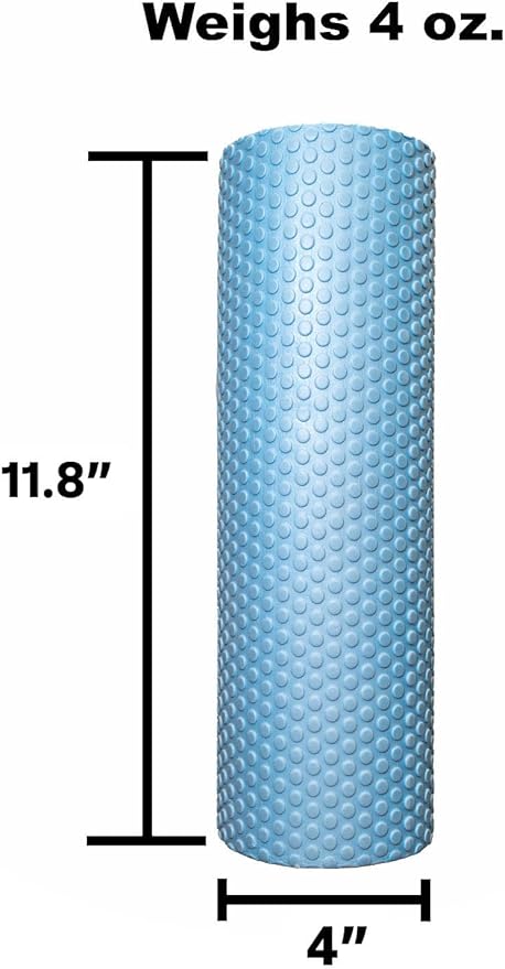 11.8 Inch Medium Density Foam Massage Roller - Light Blue Trigger Point Massage Roller for Deep Tissue Excercise, Massage and Recovery by GolgiStim