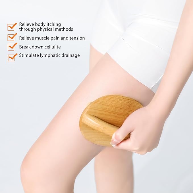 AiRelax Wood Therapy Massage Tools,Wooden Massage Body Brush for Cellulite Remover,Itchy Skin Relief,Body Shaping,Professional Maderoterapia Kit Meridian Pressure Brush,Lymphatic Drainage Massager