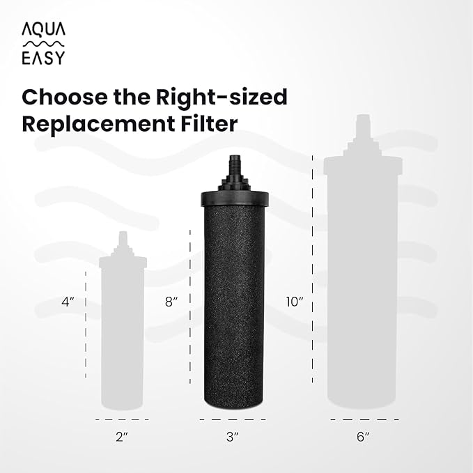AquaEasy BB9 Activated Carbon Water Filter Candle(4 Pcs) Replacement Gravity Water Filter Candle Compatible With Gravity Filter System